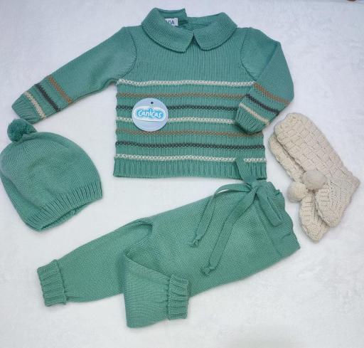 Conjunto 3p jersey rayado punto [0]