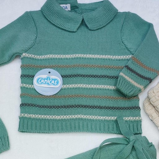 Conjunto 3p jersey rayado punto [1]