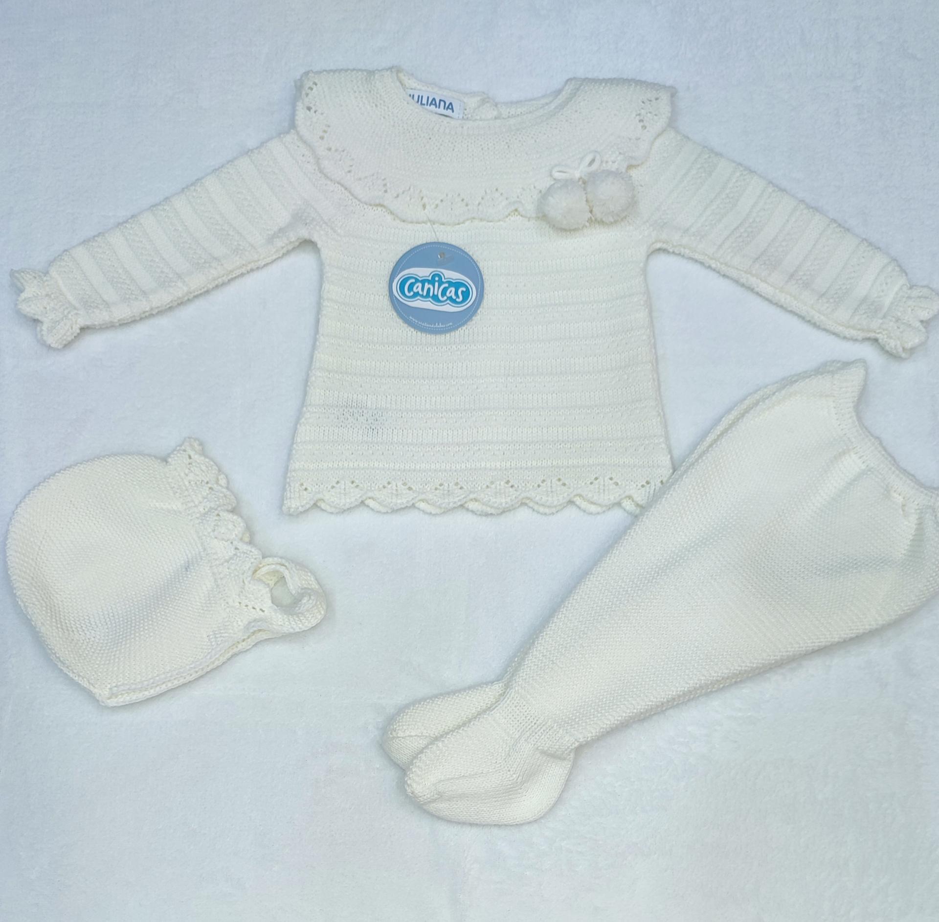 Conjunto polainas 3p cuello punto invierno