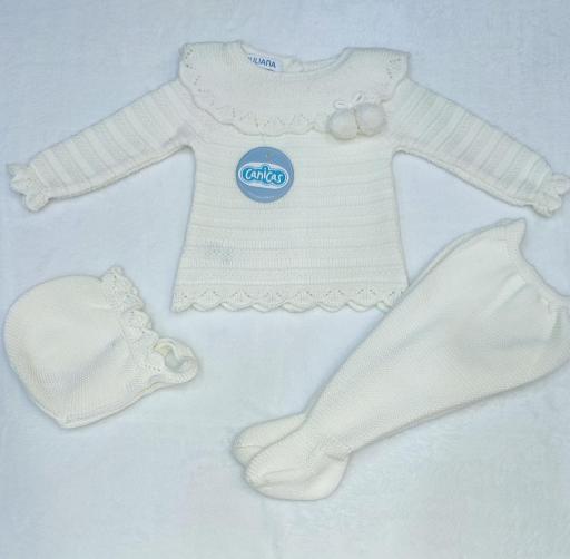 Conjunto polainas 3p cuello punto invierno