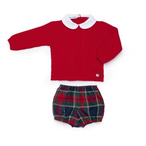 Conjunto pantalón cuadros jersey trenzas [1]