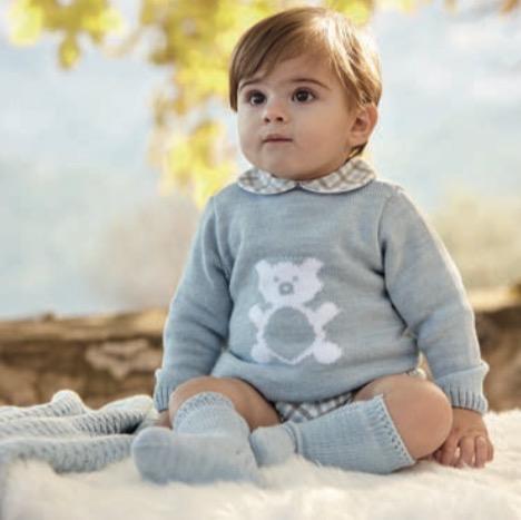 Conjunto pantalón cuadros jersey oso [0]