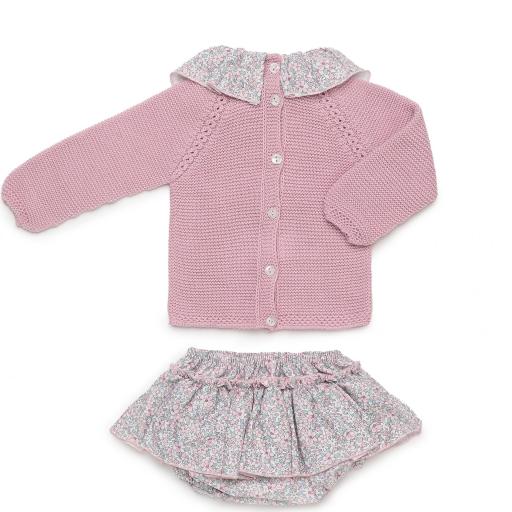 Conjunto falda braga florecitas y jersey punto  [2]