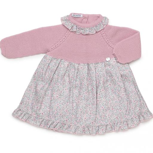 Vestido punto tela florecitas con braga  [0]