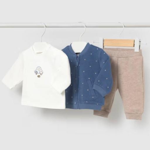 Chándal 3 piezas con camiseta recién nacido