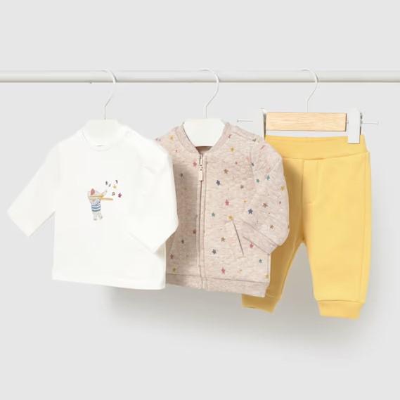 Chándal 3 piezas con camiseta recién nacido
