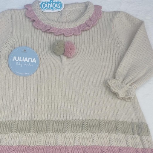 Vestido recién nacida punto cuadritos colores [2]