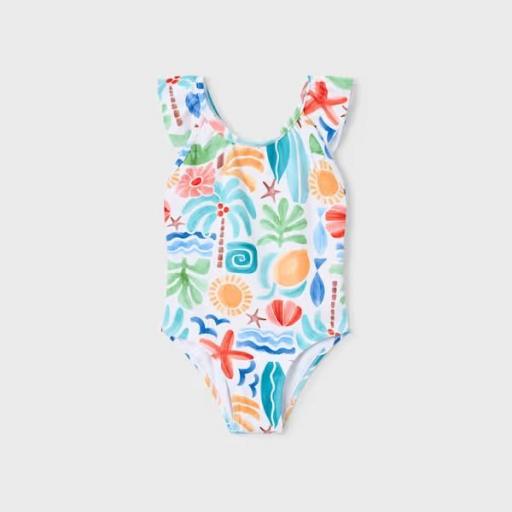 Bañador estampado niña volantes 