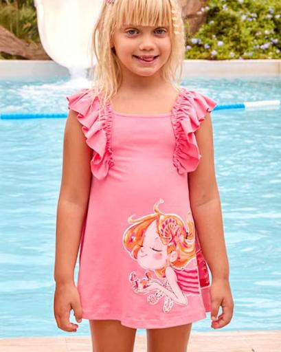 Vestido punto volantes serigrafía niña [3]