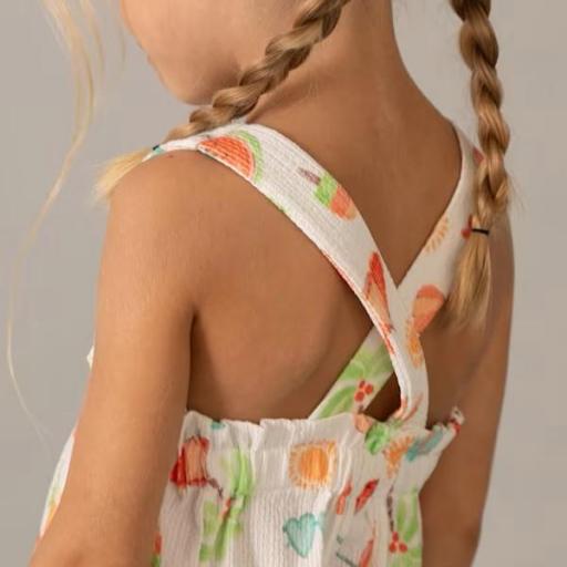 Vestido punto estampado tirantes niña [1]