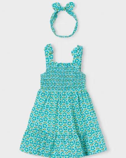 Vestido estampado tirantes con diadema niña [1]