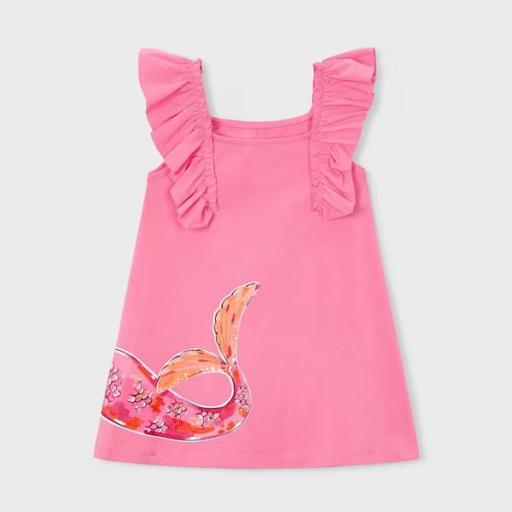 Vestido punto volantes serigrafía niña [1]