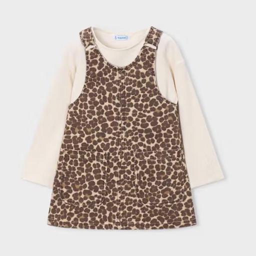 Conjunto vestido peto y camiseta manga larga niña [0]