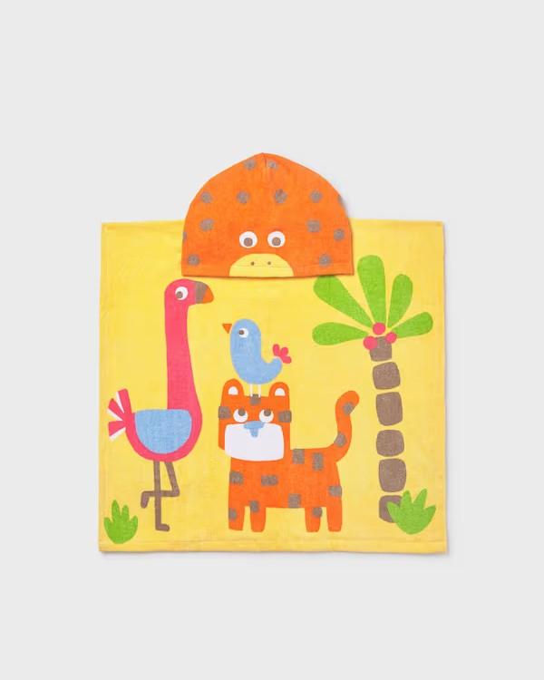 Toalla playa con capucha Safari mostaza