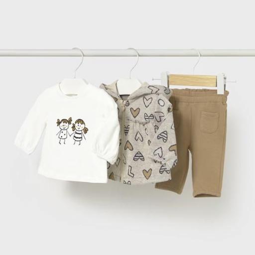 Chándal 3 piezas con camiseta recién nacida