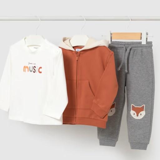 Chándal camiseta 3 piezas canguro capucha bebé niño