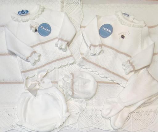 Conjunto 3p unisex bragas punto rombos bicolor Juliana  [2]