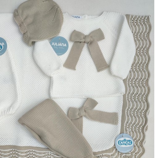 Conjunto polainas lazo de hilo 3p bicolor [1]