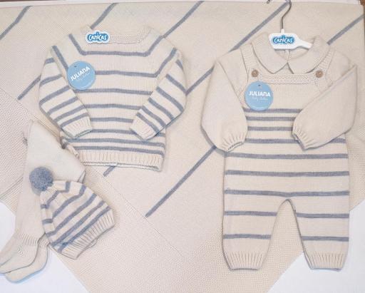 Conjunto polainas 3p punto rayas  Juliana [2]