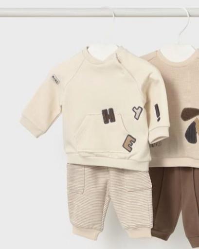 Conjunto sudadera y pantalón rayas recién nacido  [0]