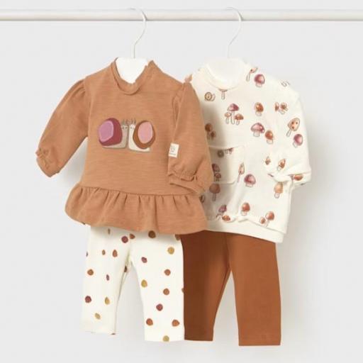Conjunto leggings 4 piezas recién nacida combinables