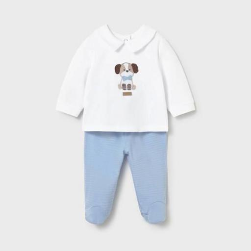 Conjunto polaina y camiseta cuello polo recién nacido