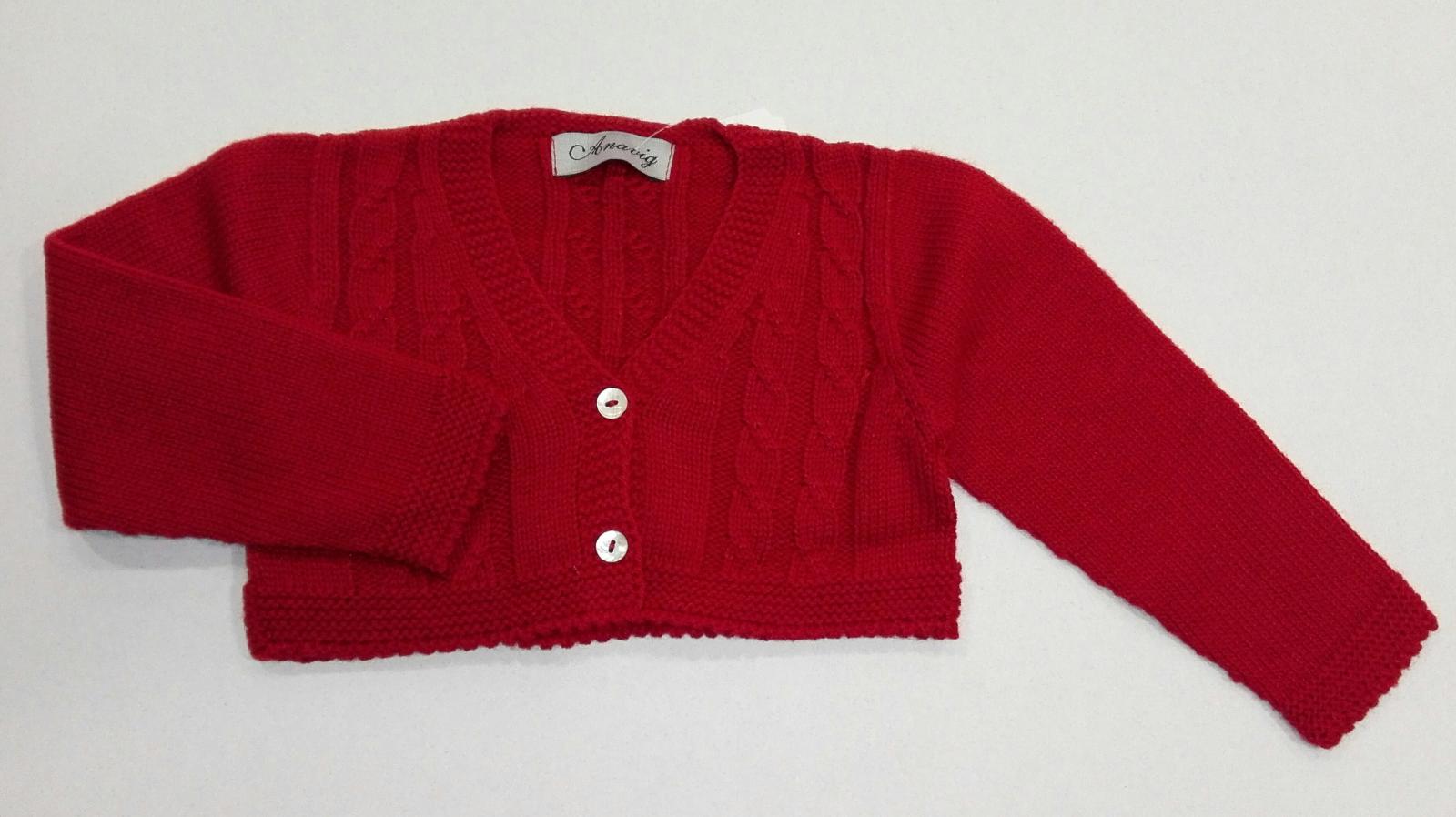 Rebeca bebé niño tricot rojo granate Anavig 0836