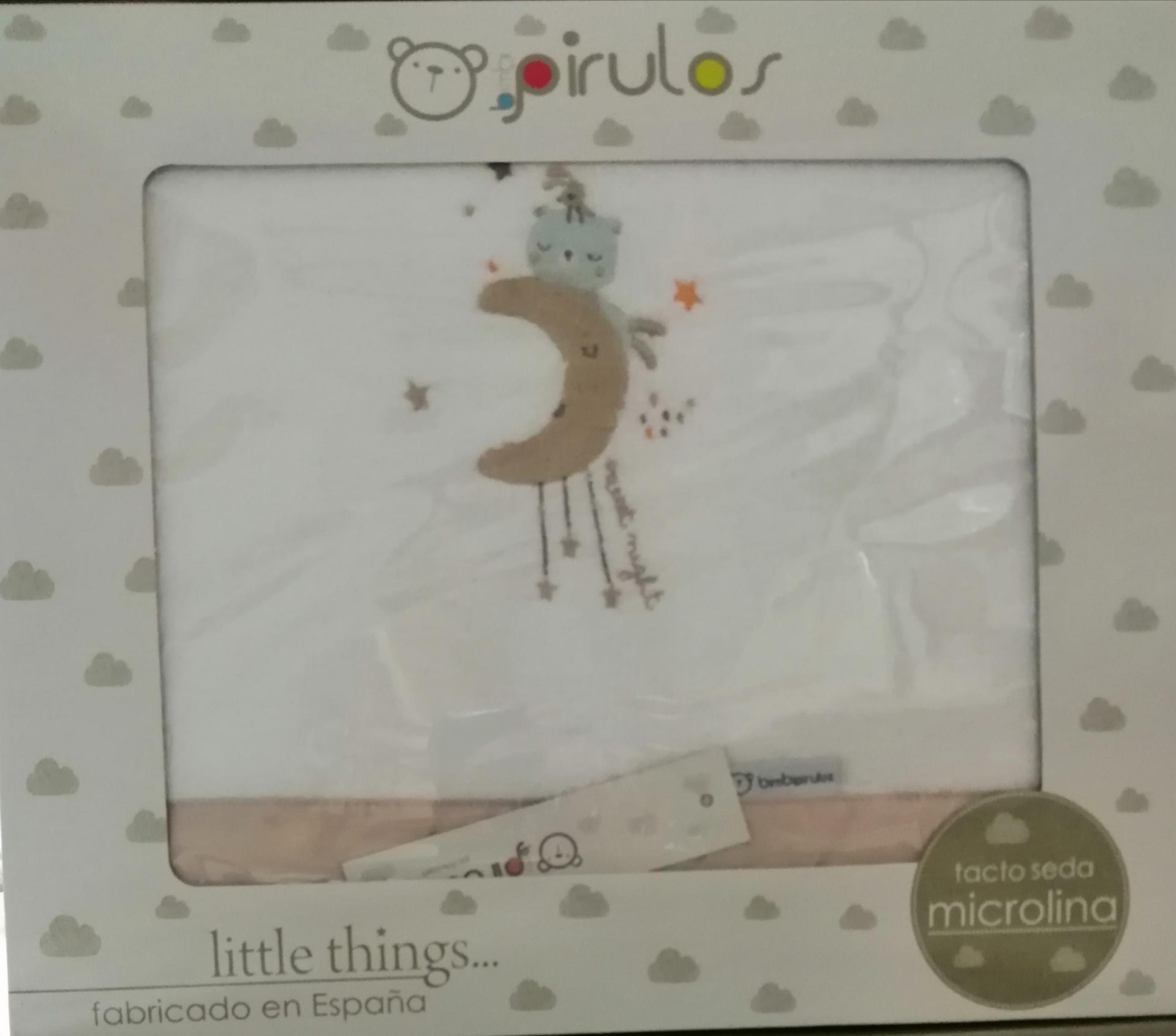 Pirulos - Juego de sábanas para Bebe Luna Gris - Minicuna 50x80 cm