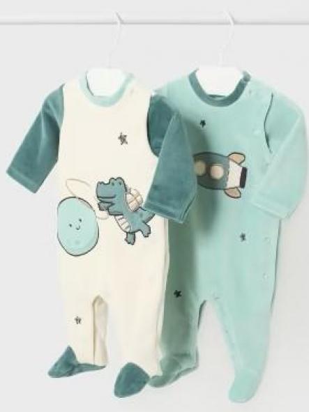 Set 2 pijamas tundosado recién nacido