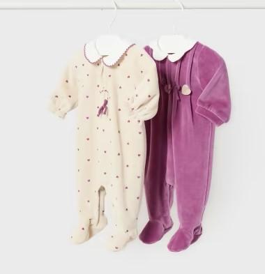 Set 2 pijamas tundosado recién nacida