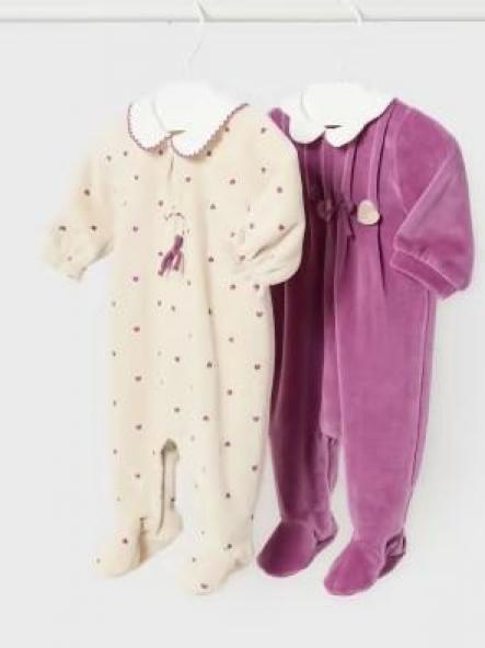 Set 2 pijamas tundosado recién nacida [0]