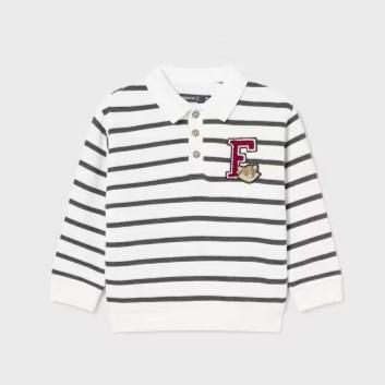 Sudadera cuello polo rayas bebé niño [0]