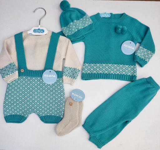 Conjunto pantalón corto punto tirantes y jersey bicolor [1]