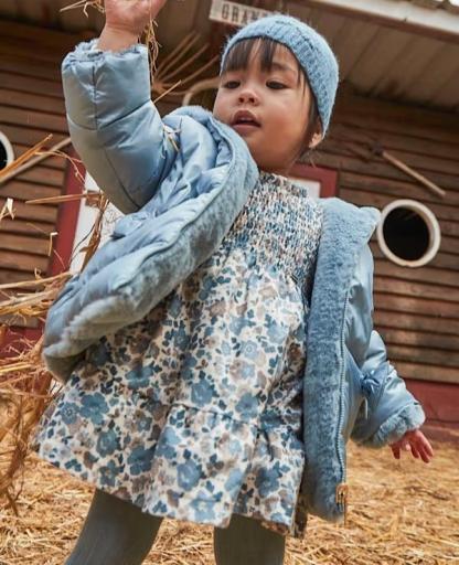 Vestido terciopelo estampado con volantes bebé [0]