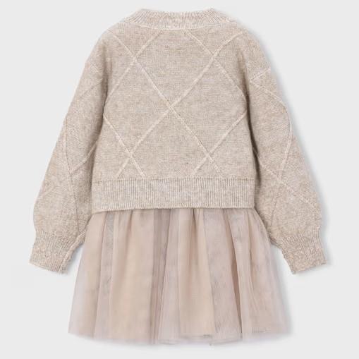 Vestido tricot combinado para niña   [1]