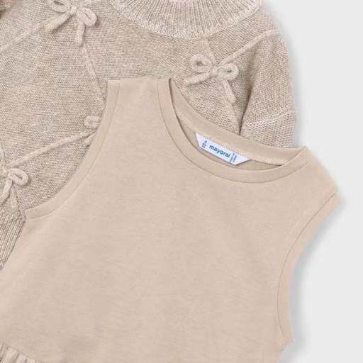 Vestido tricot combinado para niña   [2]