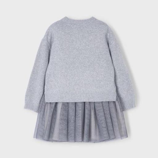 Vestido sin mangas con jersey combinado para niña   [3]