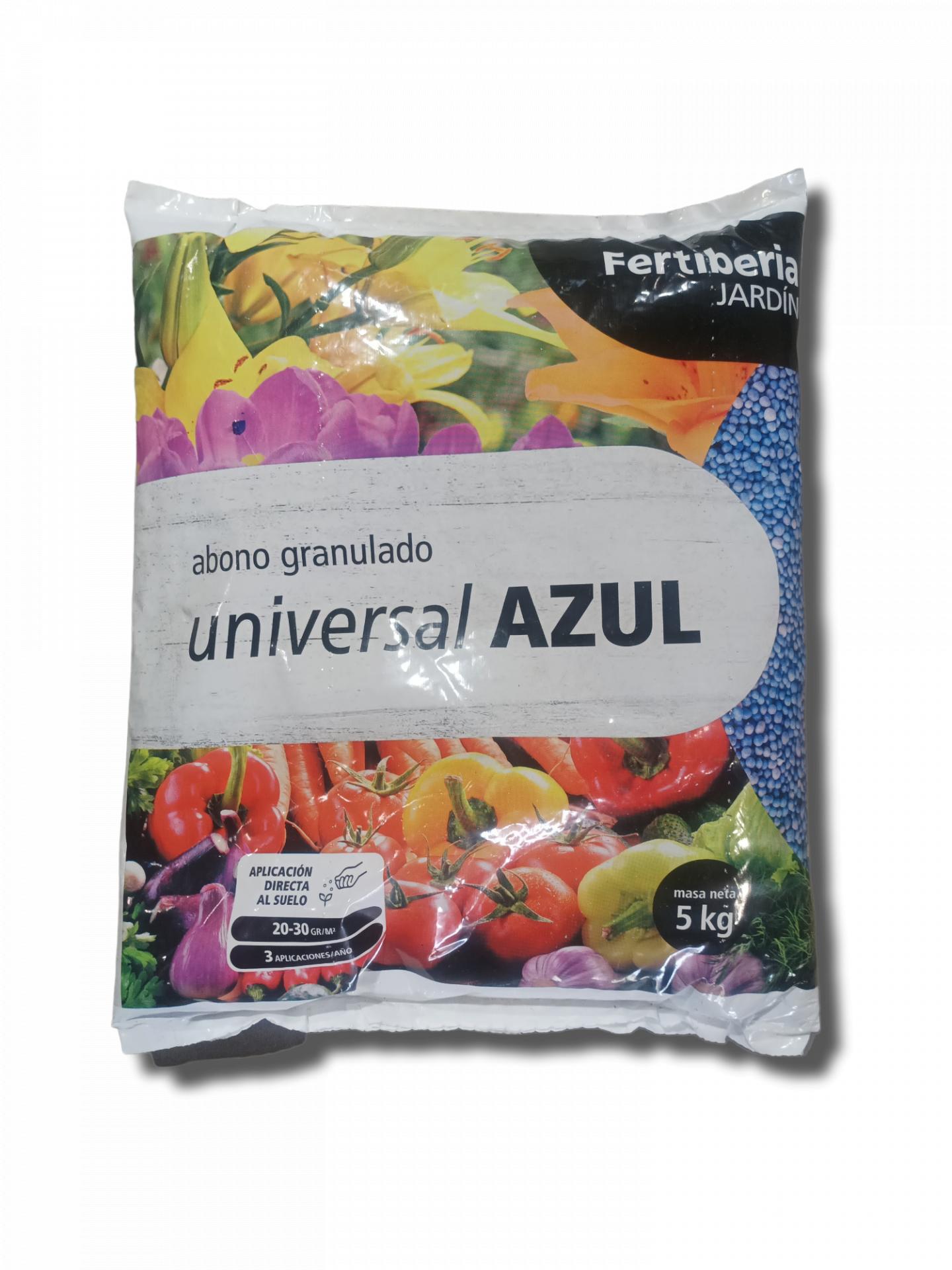  Abono granulado FERTIBERIA UNIVERSAL AZUL para todo tipo de plantas. 5 kgs.