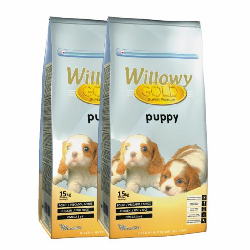  PACK DE 2 Sacos DE 15 kg  de Willowy Gold PUPPY con 2% de DTO [0]