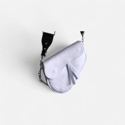 Bolso silla montar  piel blanco [2]