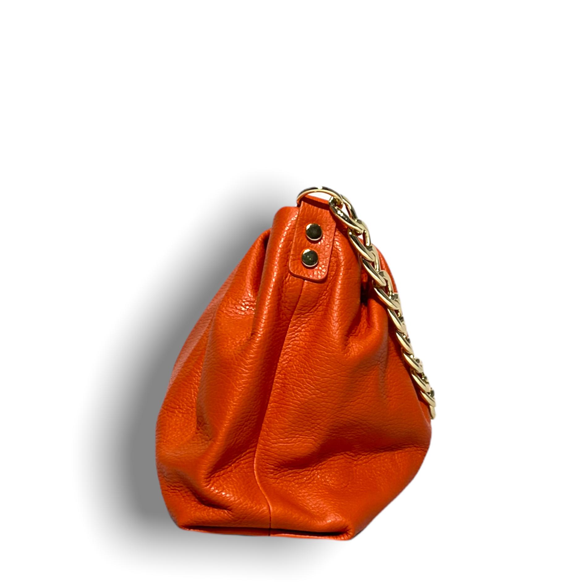 bolso de mano cadena naranja