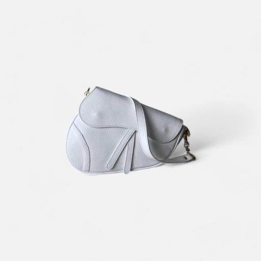 Bolso silla montar  piel blanco [1]