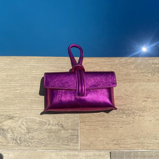 C. Lazo brillo verde, fucsia, rosa [3]