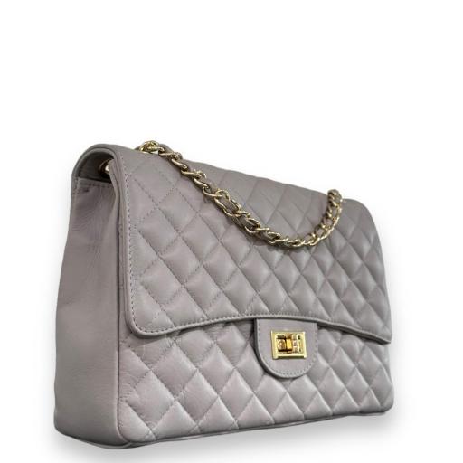 Bolso acolch Maxi gris perla c. Dorada  [2]