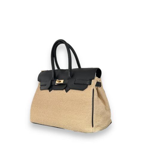 handbag candado rafia negro  [1]