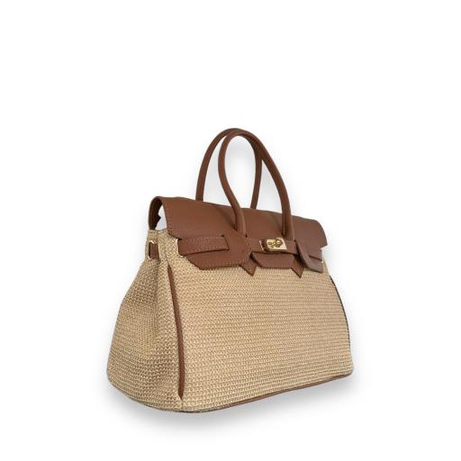 handbag candado rafia camel [2]