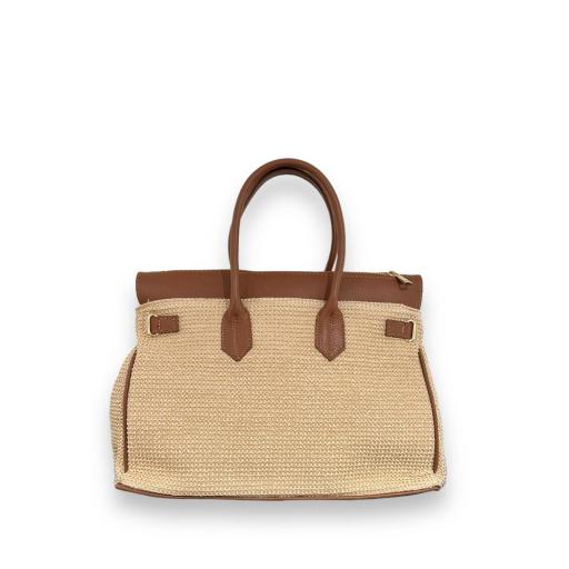 handbag candado rafia camel [3]