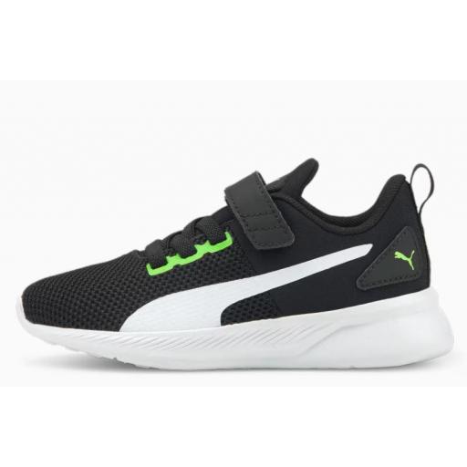 Zapatillas Puma Flyer Runner Velcro Niños Negro/Blanco