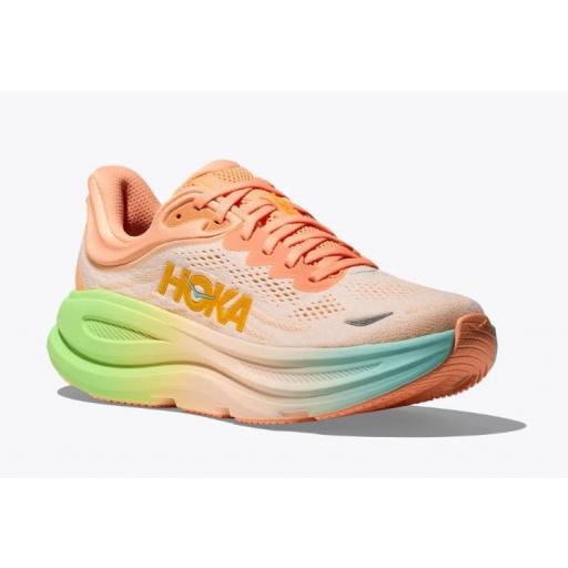 Zapatillas HOKA Bondi 9 Mujer Naranja/Verde [2]