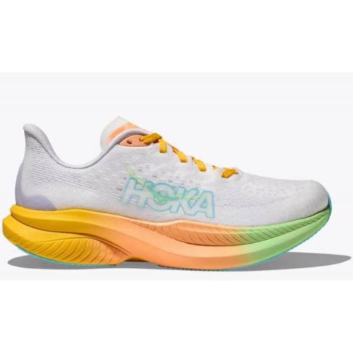 Zapatillas HOKA Mach 6 Blanco/Naranja/Verde
